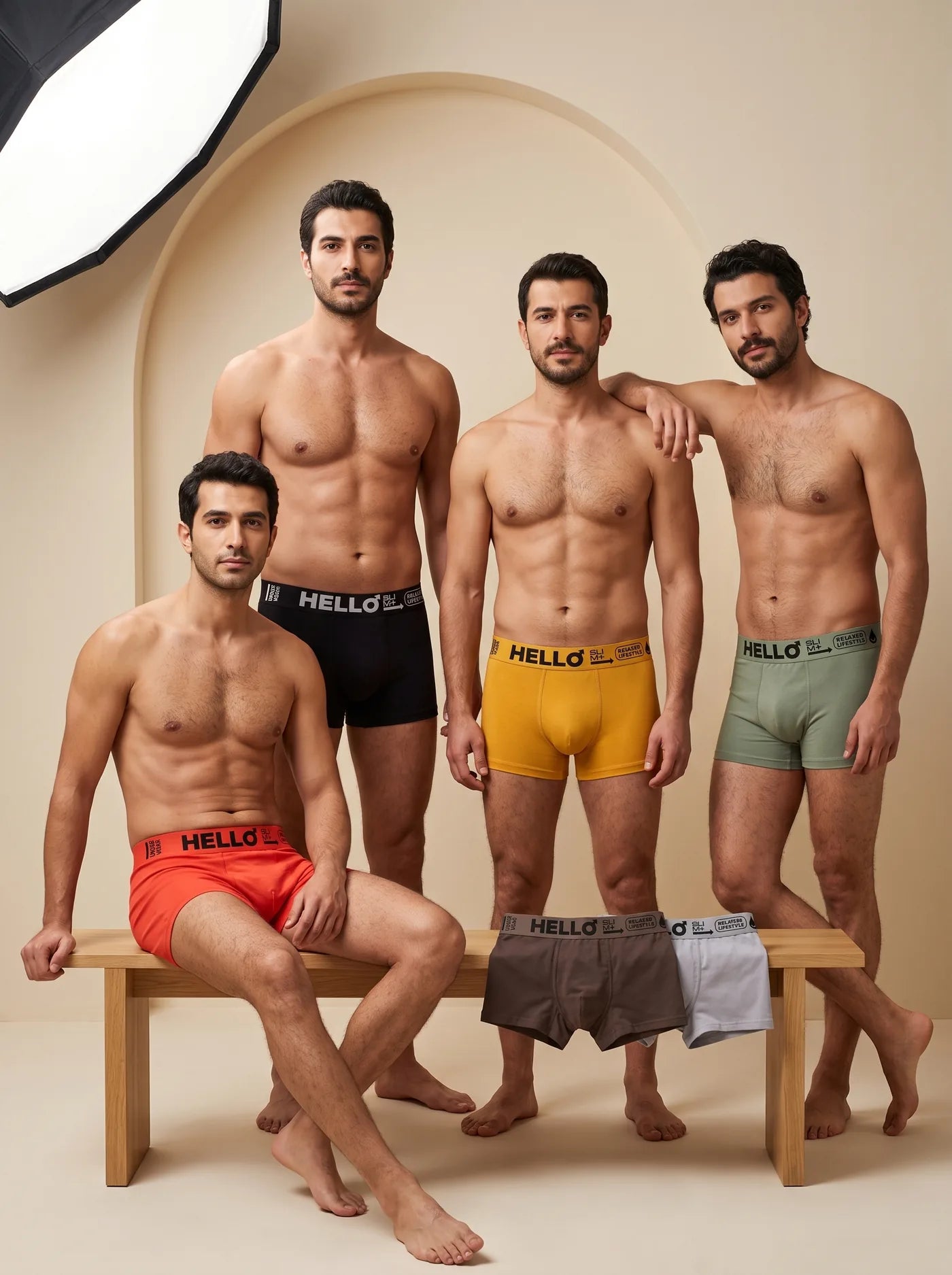 Hello Slim 6'lı renkli boxer seti
