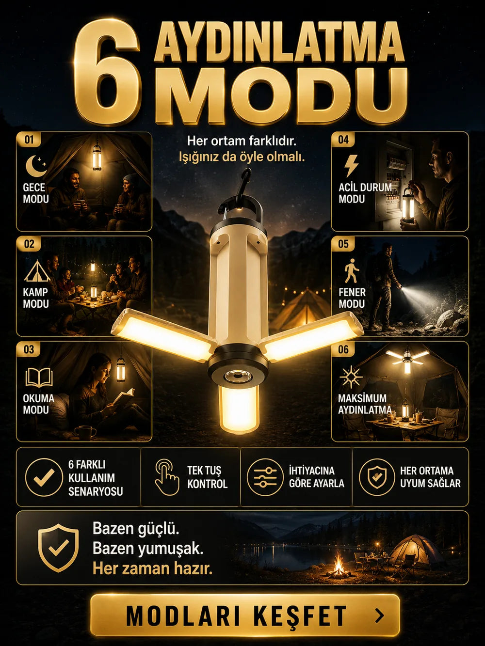 6 aydınlatma modu