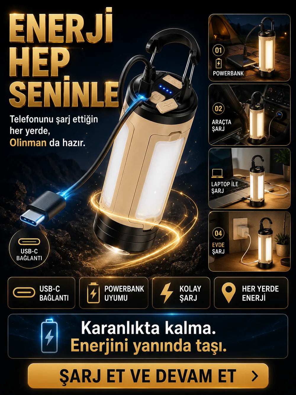 USB-C şarj ve powerbank